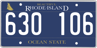 RI license plate 630106