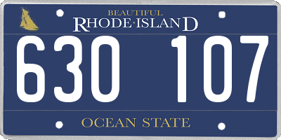 RI license plate 630107