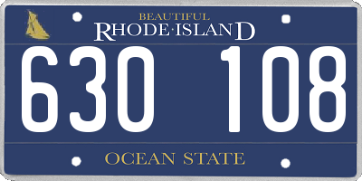 RI license plate 630108