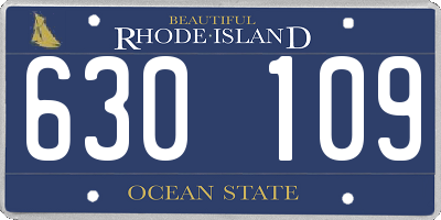 RI license plate 630109
