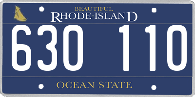 RI license plate 630110