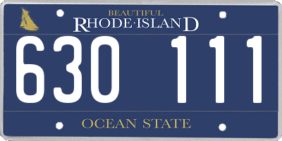 RI license plate 630111