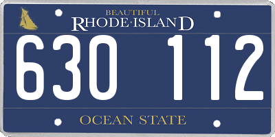 RI license plate 630112