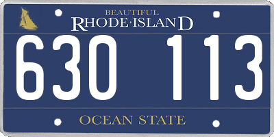 RI license plate 630113