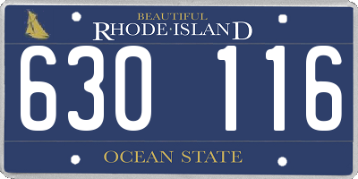 RI license plate 630116