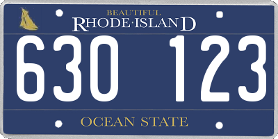 RI license plate 630123