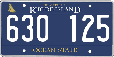 RI license plate 630125