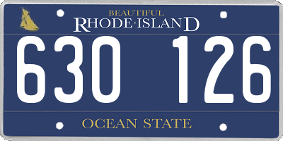 RI license plate 630126