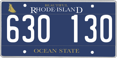 RI license plate 630130
