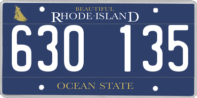 RI license plate 630135