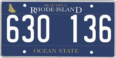 RI license plate 630136