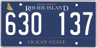 RI license plate 630137