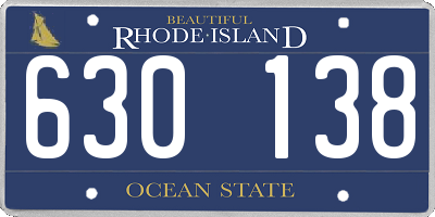RI license plate 630138