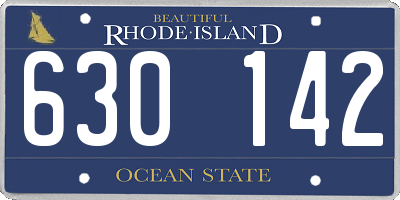 RI license plate 630142