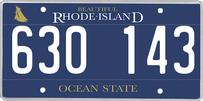 RI license plate 630143
