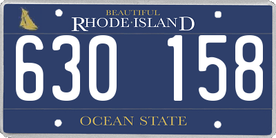 RI license plate 630158