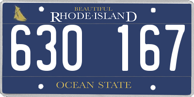 RI license plate 630167