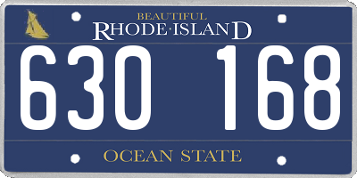 RI license plate 630168