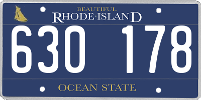RI license plate 630178
