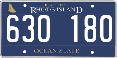 RI license plate 630180
