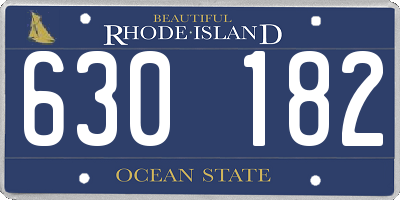 RI license plate 630182