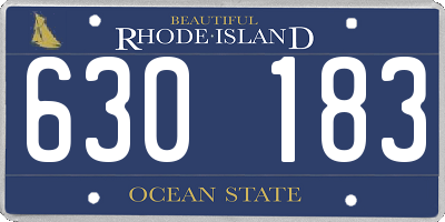 RI license plate 630183