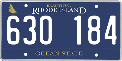 RI license plate 630184