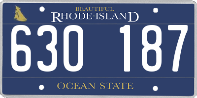 RI license plate 630187