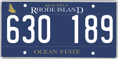 RI license plate 630189