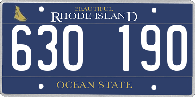 RI license plate 630190