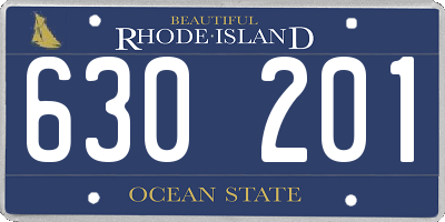 RI license plate 630201