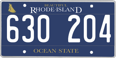 RI license plate 630204