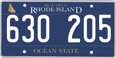 RI license plate 630205