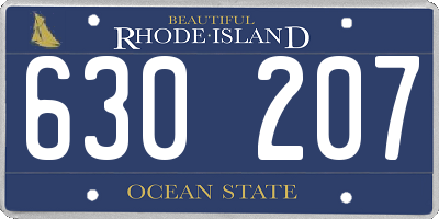 RI license plate 630207