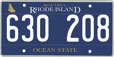 RI license plate 630208
