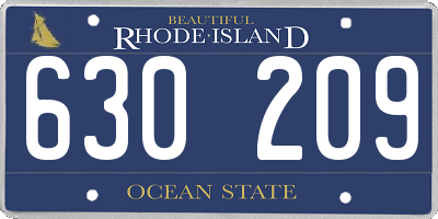 RI license plate 630209