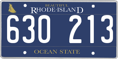 RI license plate 630213