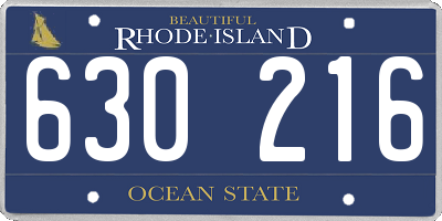 RI license plate 630216