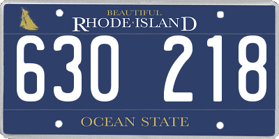RI license plate 630218