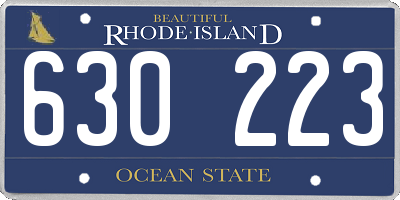RI license plate 630223