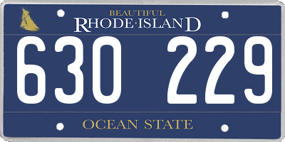 RI license plate 630229