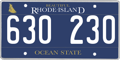 RI license plate 630230
