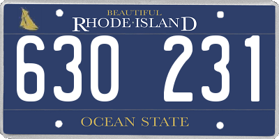 RI license plate 630231