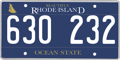 RI license plate 630232