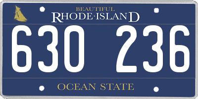 RI license plate 630236