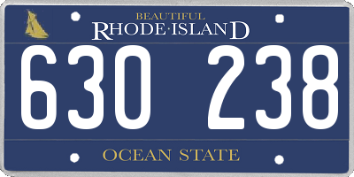 RI license plate 630238