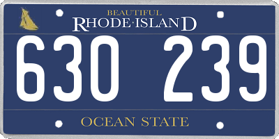RI license plate 630239