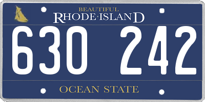 RI license plate 630242