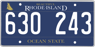 RI license plate 630243