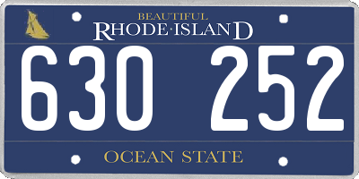 RI license plate 630252
